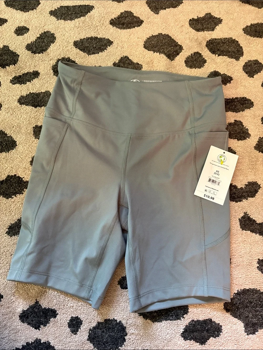 Athletic Works Gray High-Waist Women's Bike Shorts